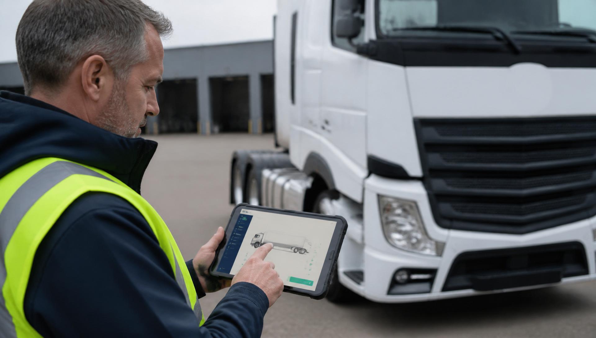 Fleet operator using PTC FMS on a tablet